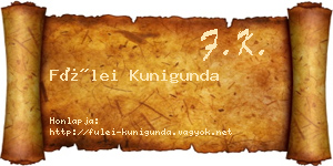 Fülei Kunigunda névjegykártya